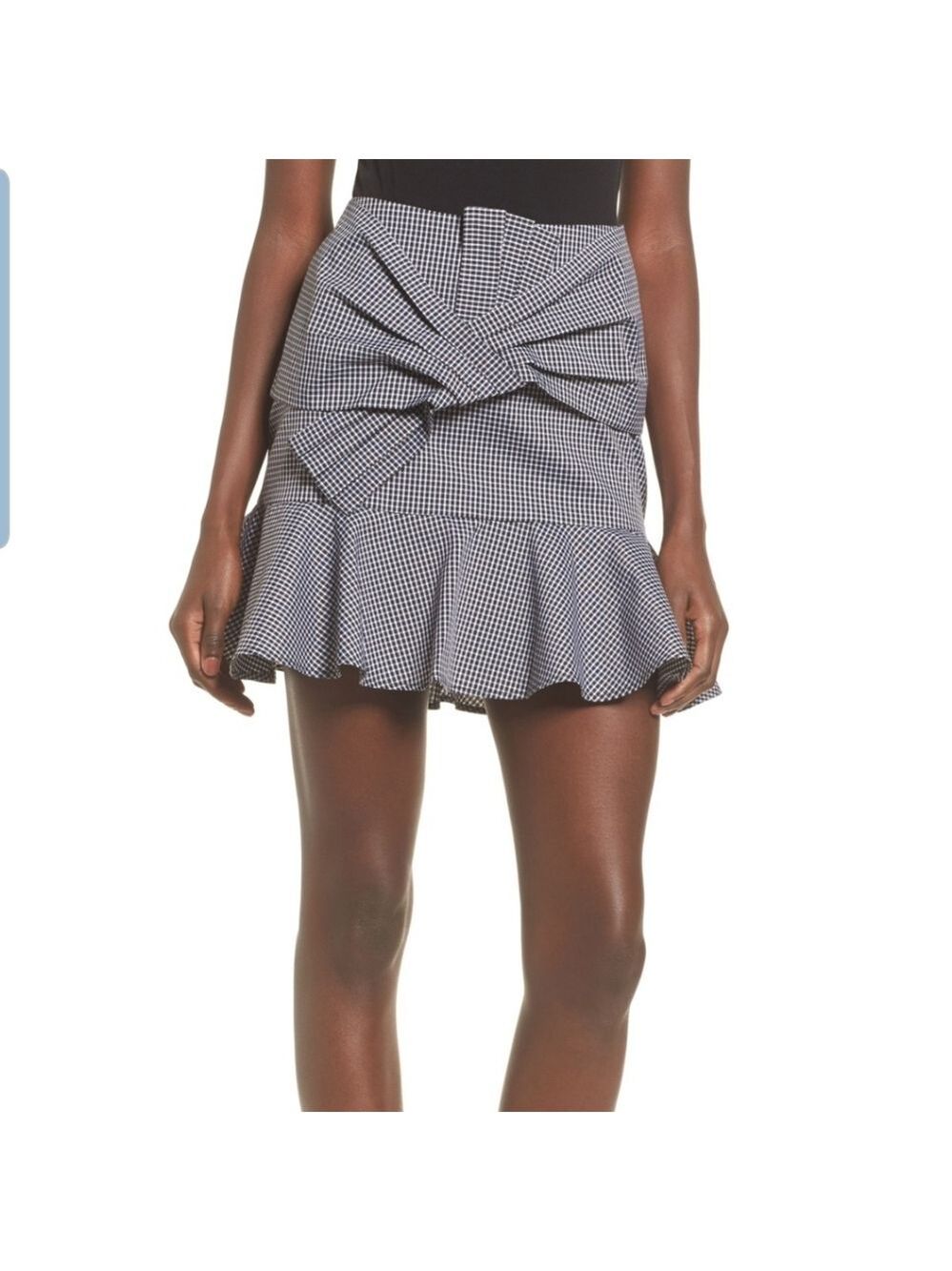 WAYF Sanders Mini Skirt Black White Gingham